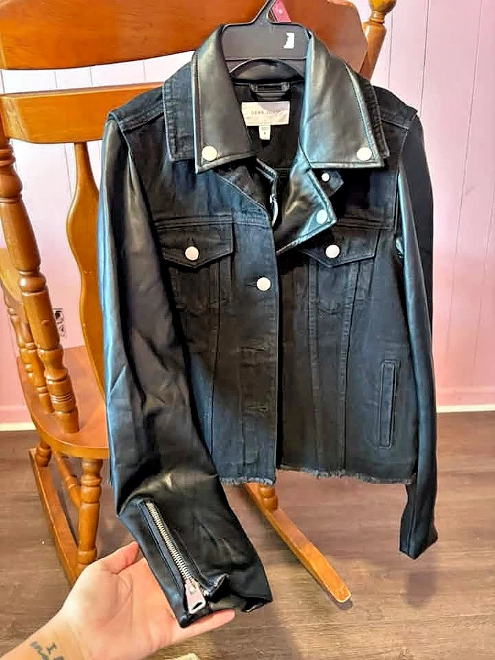 Dear John Eden Frayed Hem Jacket Black Moto Jacket